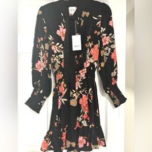 NWT - MISA Black Floral Women's Dress